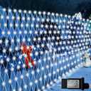 Lovelite 510 LED Christmas Net Lights, 28ft x 5ft Mesh Lights Outdoor Clear Wire 8 Modes, Waterproof Connectable String Lights Plug in for Xmas Tree Bushes Garden Holiday Party Decorations - White