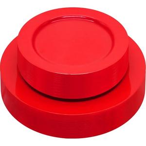 joy akkess 50 PCS Red Plastic Plates Heavy Duty Red Plates Disposable include 25 Dinner (10.25") & Dessert/Salad (7.5") for Valentine's Day, Birthday, Wedding