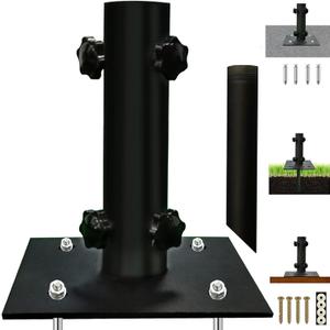 Patio Umbrella Stand for 1.2''-2.2'' Pole, Lawn Design with Ground Spike Fixing, Easy to Carry, Table Umbrella Base for Multiple Scenes, Garden/Deck/Porch.