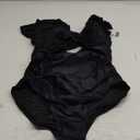 B2prity Women's One Piece Swimsuit Ruffle Cutout Bathing Suits Slimming Tummy Control V Neck Wrap Swimwear L 