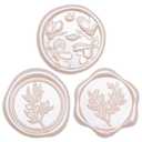 UNIQOOO Wax Seal Stickers - (3 Designs in 1 Pack) Wedding Invitation Envelope Seal Stickers, 60 Pcs Self-Adhesive Stickers, Perfect for Invitation, Christmas, Gift Wrapping (Champagne)