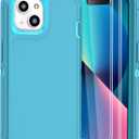 Compatible with iPhone 13& iPhone 14 Case [2 Screen Protectors ] Military Grade Full Body Cover, Heavy Duty Shockproof Drop Proof Protection Case 6.1"(Light Blue)