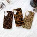NITITOP Compatible with iPhone 17 Case Cute Vintage Leopard Print Tortoise Amber Design for Women Girls Men Boys Hard Back Shockproof Protective Cover - Orange Yellow