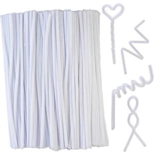 Qirimoi White Pipe Cleaners Craft Pipe Cleaners Bulk Pipecleaners Crafts Supplies，200Pcs White