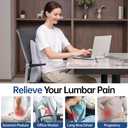 Lumbar Support Pillow for Office Chair Car Seat Gaming Chair, Memory Foam Back Support Pillow, Lumbar Cushion Back Cushion for Lower Back Pain Relief, Adjustable Strap Washable Cover-Light Grey, 18