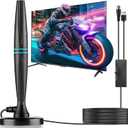 TV Antenna Indoor, Antenna for Smart TV, Support 4K 1080p with Signal Booster for Local Channels, Long Range Reception for Old TV and All TVs