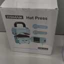 Hat Press, Mini Heat Press Machine for Caps, T-Shirt & More, Curved Heating Plate and Silicone Base, Fast Heating, No Crease, LCD Digital Temperature &Timer Control-Pearl Powder