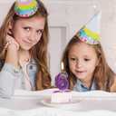 4 x Birthday Number 6 Candles,Purple Crown Birthday Candles for Cake,Glitter Sequins Number Candle Cake Topper Sequins for Anniversary Supplies Birthday Party Wedding Decoration (Purple, Number 6)