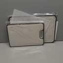 Titanium Cutting Board Double Sided Food Grade, Pure Titanium/PP for Kitchen, Cutting Board Easy to Clean[15.5*10.5+12*8.5] (Silver)