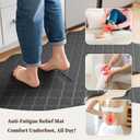 Arenarug Upgrade Scalloped Kitchen Mats Brown 2PCS, Black Kitchen Rugs, 24"x39"+24"x59"