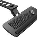 HUANUO Keyboard Tray Under Desk, 360 Adjustable Ergonomic Sliding Keyboard & Mouse Tray, Under Desk Keyboard Tray Slide Out, Keyboard Holder Under Desk for Typing in Home, Office Work, 25"W x 9.84"D (Black)