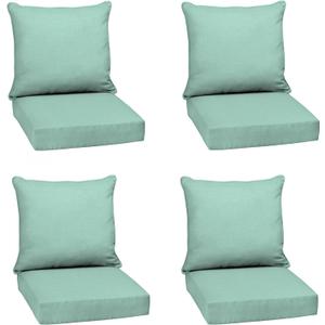 Arden Outdoor Deep Seat Cushion Set, 4-Pack, 22x24, Aqua