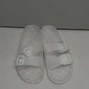FUNKYMONKEY Women's Comfort Slides Double Buckle Adjustable Plastics Flat Sandals (6)