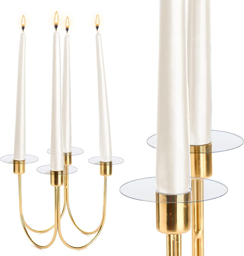 Vesici 100 Pieces Candle Drip Protector Bobeches Clear Candle Rings for Candlestick Holders Round Plastic Wax Catchers for Wax Protectors Church Service Wedding Party Home