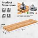 Live Edge Elm Floating Shelves For Wall - 36" W x 9.3" D Rustic Solid Wood Shelves with Invisible Bracket, Wall-Mounted Storage & Display Shelf for Living Room Bedroom Kitchen, Set of 2, Natural