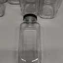 STARSIDE 16oz Glass Juice Bottles with Lids 12 Pack - Square Reusable Drinking Jars for Juicing, Milk, Kombucha - Includes 1 Sponge Brush, 12 Colored Labels