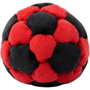 Soccer Hackys Footbag SacksSoft Plush Footbags for Adults,Durable Fleece Juggling Balls,for Foot Coordination Training, Stress Relief,Outdoor Play, Party Favors, Red Black