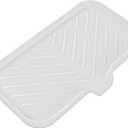 Silicone Bathroom Soap Dishes with Drain Spout-Bathroom and Kitchen Sink Organizer,Sponge Holder,Dish Soap Tray,Perfect for Dispenser,Scrubber,Bottle,Cup on Sink or Counter-White 9.6"×5.3"