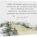 Bible Verse Canvas Print Decor Forget the Former Things Isaiah 43:18-19 Wall Painting Posters Artwork 12X15 Watercolors Home Office Decoration (Framed)