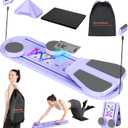 Pilates Board - Pilates Reformer Set, Portable and Foldable Pilates Board for Home Workout, Multifunctional Pilates Board for Women, Pilates Reformer Machine for Home Exercise (Violet Grey)