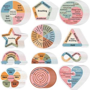 ZOIIWA 96 Pcs Breath Calm Anxiety Sensory Stickers Reusable Tactile Textured Mindfulness Sticker Fidget Silent Adhesive Sensory Strips for School Office Adult Teen Kid Tension Student Classroom Supply