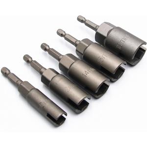 5Pcs 1/4 Inch Power Wing Nut Driver Bits, Hex Shank Nut Driver, Slot Wing Nuts Drill Bit Socket Wrenches Tools for Panel Nuts Screws Eye C-Hook Bolt Q-Hanger (10/12/14/16/18mm)