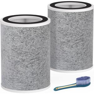 Leemone True HEPA HP201 HP202 Filter Replacement for Shark HP200 Series & HC502 Air Puri-fier MAX,3-in-1 H13 Grade Filter, Part # HE2FKBAS, HE2FKBASMB(2 Pack)