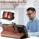 Leather Flip Wallet Case for iPhone 16 Pro Max - 2-in-1, Detachable Magnetic Cover with Built-in Stand, MagSafe Wireless Charging Compatibility, Card Slots, Kickstand, Shockproof Design (Brown)