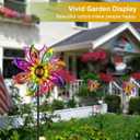 360Solar Wind Spinner with Lights Sunflower Garden Outdoor Decor Yard Lawn Art Decor for Patio Kinetic Windmills Unique Gifts for Friends and Family 60.63'' H x 13.38'' Dia