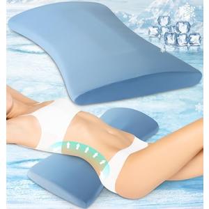 Lumbar Support Pillow for Bed Relief Back Pain: Lower Back Pillow for Sleeping - Memory Foam Waist Pillow - Cooling Back Bolster Pillow for Side, Back&Stomach Sleepers - Bed Rest Pillow for Car, Sofa
