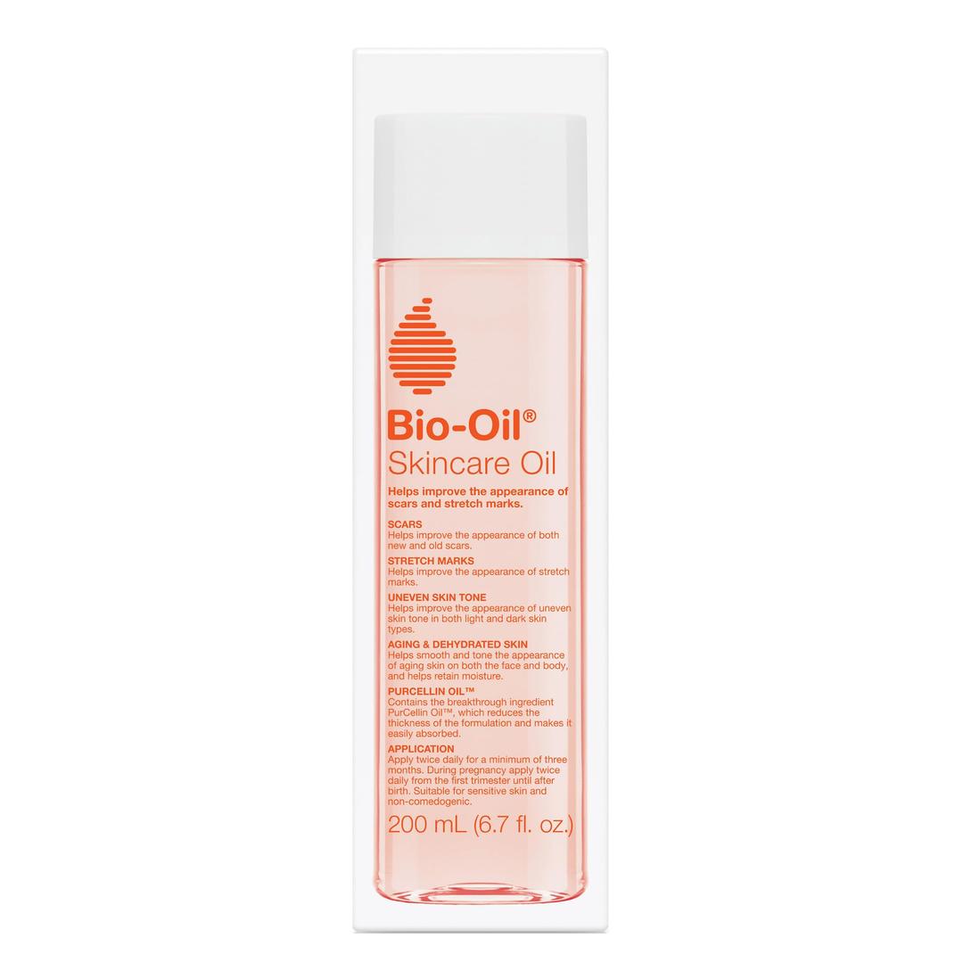 BioOil Skincare Body Oil Serum, Face and Body Moisturizer with Vitamin E & A, for Scars, Stretch Marks, Sensitive Skin, All Skin Types, Dermatologist Recommended, NonComedogenic, 6.7 Oz