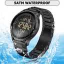 COSSINIGE Mens Digital Waterproof Military Watch for Men Black Dive Tactical Sports Minimalist Ultra-Thin Wrist Watch