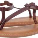 Amazon Essentials Women's Casual Thong Sandal with Ankle Strap (7.5, Brown)