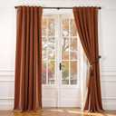 jinchan Velvet Curtain for Living Room, Thermal Insulated Luxury Drape for Bedroom 96 Inch Long, Stylish Soft Privacy Room Darkening Window Treatment Grommet 1 Panel, Caramel