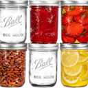 Ball Wide Mouth Mason Jars 16 oz. (6 Pack) - Pint Size Jars with Airtight Lids and Bands for Canning, Fermenting, Pickling, Meal Prep or DIY Decors and Projects Bundled with Peaknip Jar Opener