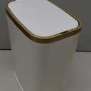 CEROELDA Small Bathroom Trash Can with Lid Soft Close-5L/1.3 Gal Slim Garbage Can-Metal Step Wastebasket-Rectangle Narrow Waste Bin for Office, Bedroom, Toilet, Live Room-White