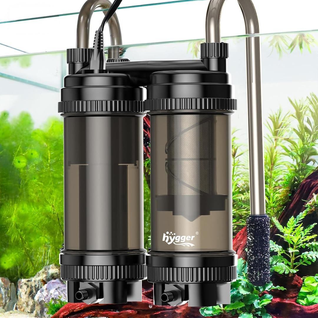 hygger Fish Tank Filter 120GPH, 8.5W Hang on Back Aquarium Filter with Multi-Stage Filtration for Up to 20 Gallon Fish Tank, Quiet HOB Filter for Freshwater & Saltwater Aquariums