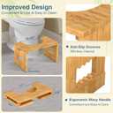 KingPavonini Bamboo Toilet Stool Squat 7in & 9in Heights Adjustable, Foldable Poop Stool for Adult, for Bathroom with Non-Slip Grooves Portable, Space-Saving, 400 lbs Capacity
