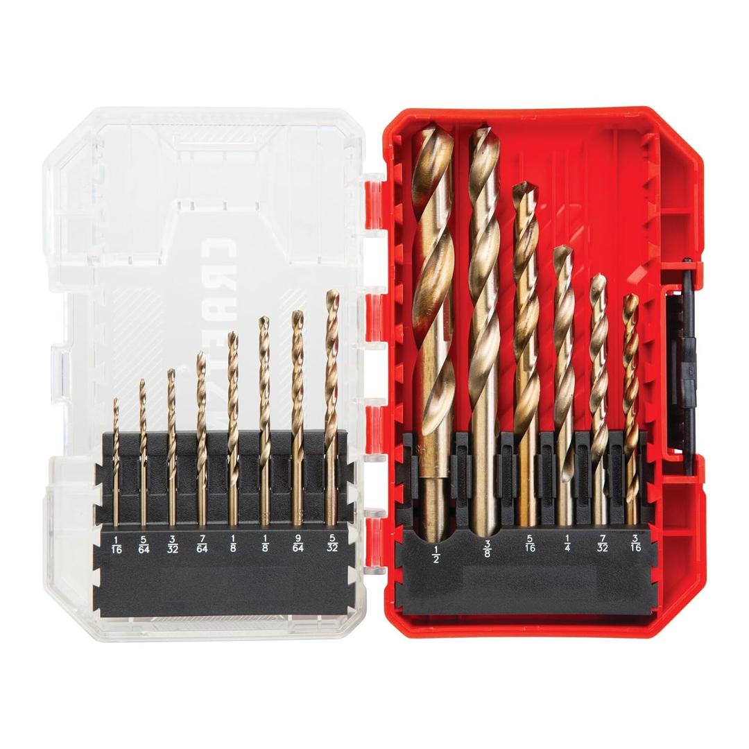 CRAFTSMAN 14-Piece Gold Oxide Drill Bit Set for Wood, Plastic, or Metal (CMAM2214)