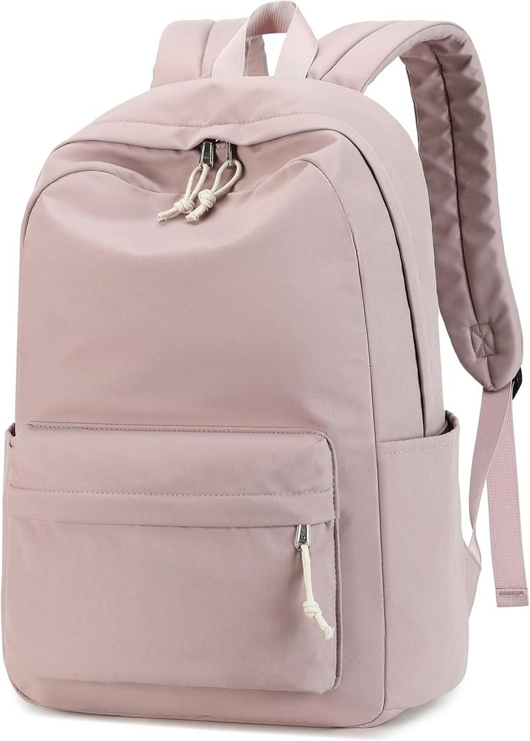 School Backpack for Teen Girls Women Laptop Backpack College Bookbags Middle School Travel Work Commuter Back Pack (Dusky Pink)