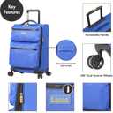 LUCAS Ultra Lightweight Carry On - Expandable Softside 20 Inch Luggage - Small Rolling Bag Fits Most Airline Compartments - Durable 8-Spinner Wheels Suitcase (Royal Blue)