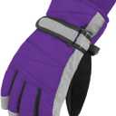 MAGARROW Kids Winter Warm Gloves Windproof Water-Resistant Snow Boys Girls Sport Gloves (Small (Fit kids 6-8 years old), Deep Purple)