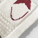 BEAUDRM Women's Y2K Jersey Shirts Oversized Number Crochet Hollow Out Jersey Tee Sweater Crew Neck Short Sleeve Knit T Shirts White and Red Large
