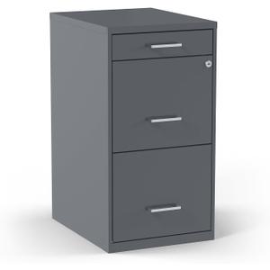 Staples 3-Drawer Vertical File Cabinet, Letter/Legal, Locking, Charcoal