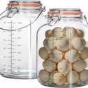 2 Pack 1 Gallon Glass Jar with Airtight Lids,Super Wide Mouth Large Mason Jars 128 oz,Glass Gallon Jugs Storage Container for Sun Tea,Kombucha,Storing,Canning