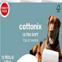 Cottonix Ultra Soft 3-Ply Toilet Paper  12 Rolls, 200 Sheets Each, Made with Natural Virgin Wood Pulp