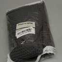 Extra Long Waffle Shower Curtain - Charcoal Gray Cotton Texture Fabric Heavyweight Shower Curtains for Bathroom,72Wx84L