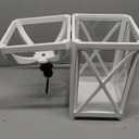 HD Designs Small Metal & Wood Lantern - White