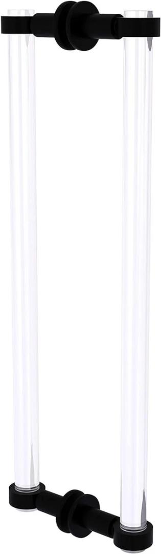 Allied Brass CV-406-18BB-BKM, ClearView 18" Flat Black/Clear Shower Door Handle