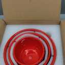 Ton Sin Ceramic Plant Pots - 4/5/6 Inch Red Planters Set of 3 with Drainage Holes and Saucer - Indoor Flower Pots for Plants Ceramic Planters for Indoor Gardening Succulent Pots